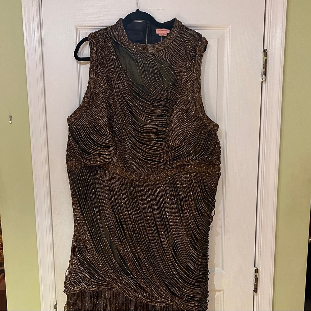 Anthropologie Not So Serious Fringe Dress 26W